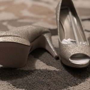 Gold sparkly heels